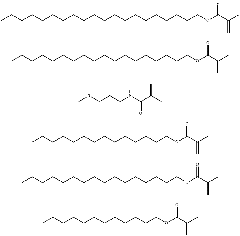 2-Propenoic acid, 2-methyl-, dodecyl ester, polymer with N-3-(dimethylamino)propyl-2-methyl-2-propenamide, eicosyl 2-methyl-2-propenoate, hexadecyl 2-methyl-2-propenoate, octadecyl 2-methyl-2-propenoate and tetradecyl 2-methyl-2-propenoate 结构式