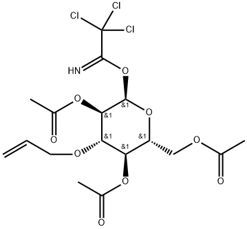 2,4,6-三-O-乙酰基-3-O-烯丙基-Α-D-吡喃葡萄糖基三氯乙酰基 结构式