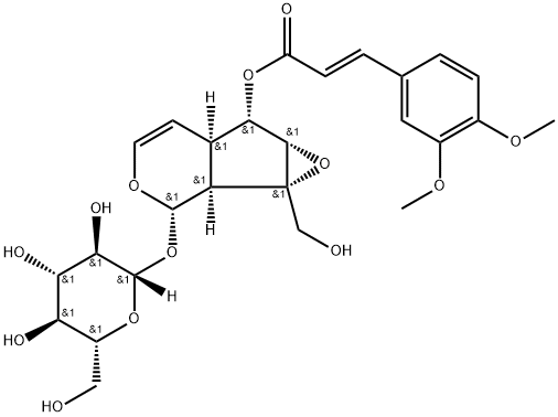 6-O-(3'',4''-二甲氧基肉桂酰)梓醇 结构式