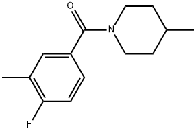 (4-Fluoro-3-methylphenyl)(4-methyl-1-piperidinyl)methanone 结构式