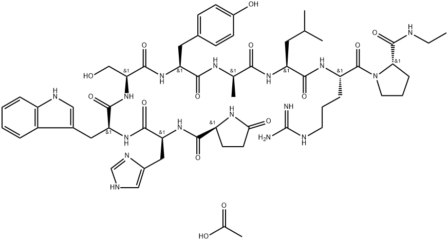 (Des-Gly10,D-Ala6,Pro-NHEt9)-LHRH 结构式