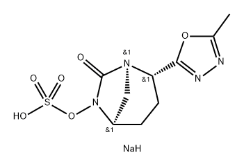 SULFURIC ACID, MONO[(1R,2S,5R)-2-(5-METHYL-1,3, 4-OXADIAZOL-2-YL)-7-OXO-1,6-DIAZABICYCLO[3.2.1] OCT- 结构式