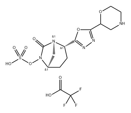 (2S,5R)-2-(5-(MORPHOLIN-2-YL)-1,3,4-OXADIAZOL-2-YL)-7-OXO-1,6-DIAZABICYCLO[3.2.1]OCTAN-6-YL HYDROGEN 结构式