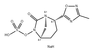 SULFURIC ACID, MONO[(1R,2S,5R)-2-(3-METHYL-1,2, 4-OXADIAZOL-5-YL)-7-OXO-1,6-DIAZABICYCLO[3.2.1] OCT- 结构式