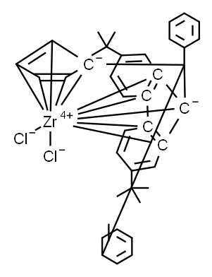 二苯亚甲基环戊二烯(2,7-二叔丁基-芴基)二氯化锆 结构式