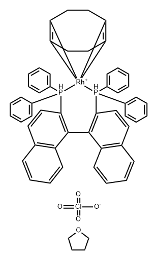 ((S)-(-)-2,2`-二(二苯基膦基)-1,1`-联萘基)(1,5-辛二烯)铑 结构式