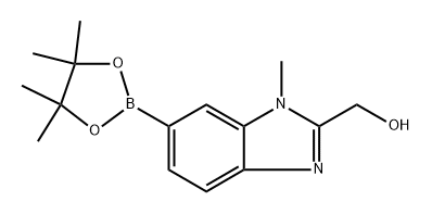 (1-甲基-6-(4,4,5,5-四甲基-1,3,2-二氧硼杂环戊烷-2-基)-1H-苯并[D]咪唑-2-基)甲醇 结构式