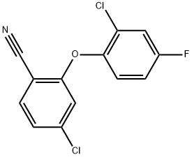 4-Chloro-2-(2-chloro-4-fluorophenoxy)benzonitrile 结构式