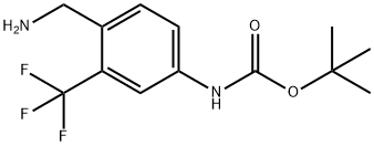(4-(氨基甲基)-3-(三氟甲基)苯基)氨基甲酸叔丁酯 结构式