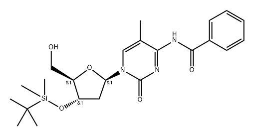 Cytidine, N-benzoyl-2'-deoxy-3'-O-[(1,1-dimethylethyl)dimethylsilyl]-5-methyl- (9CI) 结构式