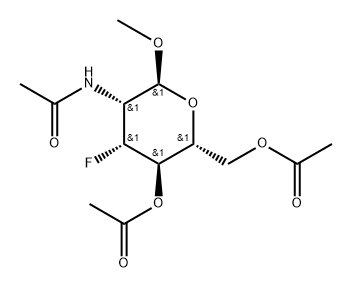 methyl 2-acetamido-4,6-di-O-acetyl-2,3-dideoxy-3-fluoromannopyranoside 结构式