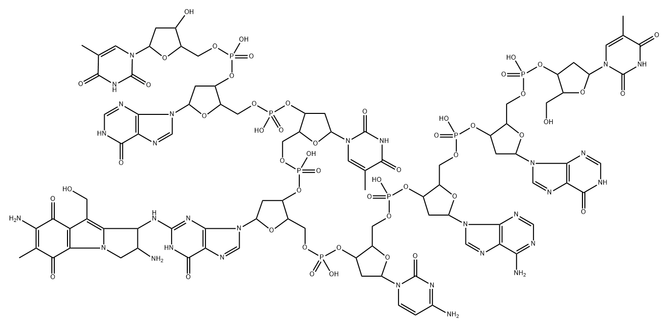 10-decarbamoylmitomycin C-N(2)-deoxyguanosine-adduct 结构式