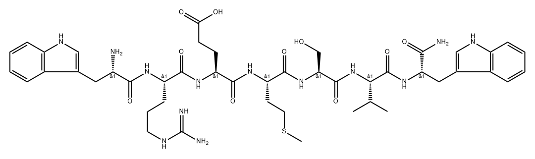 H-tryptophyl-arginyl-glutamyl-methionyl-seryl-valyl-tryptophylamide 结构式