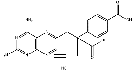 6-喋啶丙酸,2,4-二氨基-Α-(4-羧基苯基)-Α-2-丙炔-1-基 - 盐酸盐 结构式