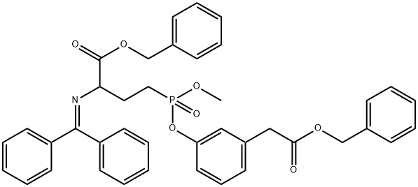 Benzyl 4-((3-(2-(Benzyloxy)-2-oxoethyl)phenoxy)(methoxy)phosphoryl)-2-((diphenylmethylene)amino)butanoate 结构式