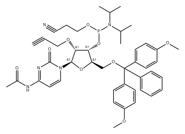 DMT-2'-O-PROPARGYL-C(AC)-CE-PHOSPHORAMIDITE 结构式