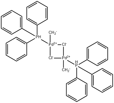 二-Μ-氯二甲基双(三苯基膦)二钯 结构式