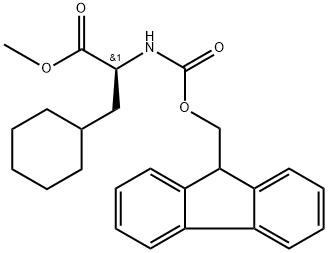 Cyclohexanepropanoic acid, α-[[(9H-fluoren-9-ylmethoxy)carbonyl]amino]-, methyl ester, (αS)- 结构式