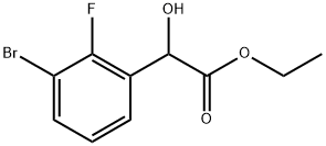 Ethyl 3-bromo-2-fluoro-α-hydroxybenzeneacetate 结构式