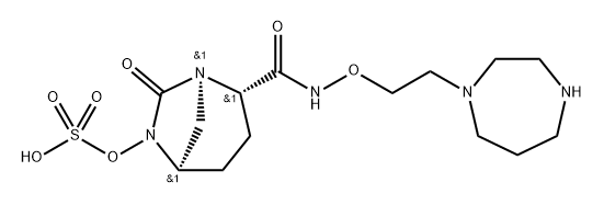 [(2S,5R)-2-[2-(1,4-DIAZEPAN-1-YL)ETHOXYCARBAMOYL]-7-OXO-1,6-DIAZABICYCLO[3.2.1]OCTAN-6-YL] HYDROGEN 结构式