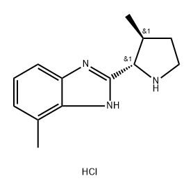 1H-Benzimidazole, 7-methyl-2-[(2S,3S)-3-methyl-2-pyrrolidinyl]-, hydrochloride (1:1) 结构式