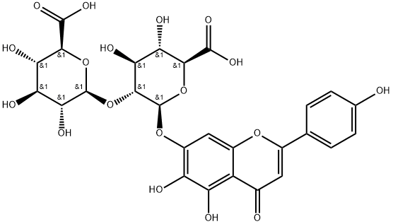 野黄芩素-7-O-双葡萄糖酸苷 结构式