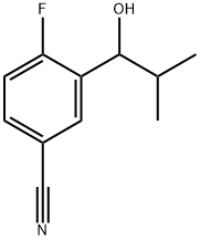 4-fluoro-3-(1-hydroxy-2-methylpropyl)benzonitrile 结构式