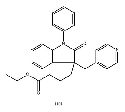 2,3-dihydro-2-oxo-1-phenyl-3-(4-pyridinylmethyl)-1H-indole-3-butanoic acid ethyl ester 结构式