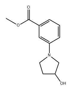 methyl 3-(3-hydroxypyrrolidin-1-yl)benzoate 结构式