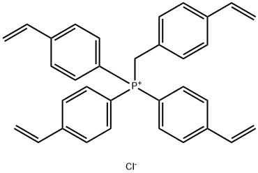 三(4-乙烯基苯基)[(4-乙烯基苯基)甲基]膦氯化物(1:1) 结构式