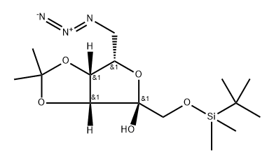 .alpha.-L-Tagatofuranose, 6-azido-6-deoxy-1-O-(1,1-dimethylethyl)dimethylsilyl-3,4-O-(1-methylethylidene)- 结构式