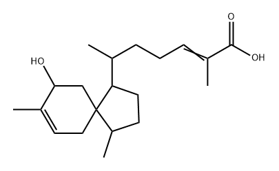 2-Heptenoic acid, 6-(9-hydroxy-4,8-dimethylspiro[4.5]dec-7-en-1-yl)-2-methyl-, [1R-[1α(2E,6R*),4β,5β(S*)]]- (9CI) 结构式