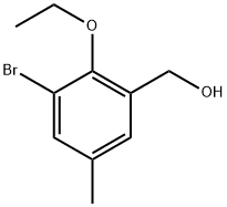 3-溴-2-乙氧基-5-甲基苄醇 结构式