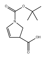 1-(叔丁氧基羰基)-2,3-二氢-1H-吡咯-3-羧酸 结构式