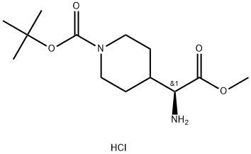 tert-butyl(S)-4-(1-amino-2-methoxy-2-oxoethyl)piperidine-1-carboxylate hydrochloride 结构式