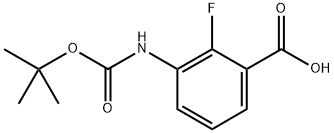 3-((叔丁氧基羰基)氨基)-2-氟苯甲酸 结构式