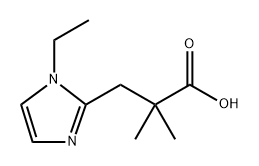 3-(1-乙基-1H-咪唑-2-基)-2,2-二甲基丙酸 结构式