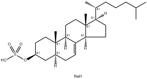 7-烯胆甾烷醇硫酸酯钠 结构式