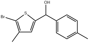 5-Bromo-4-methyl-α-(4-methylphenyl)-2-thiophenemethanol 结构式