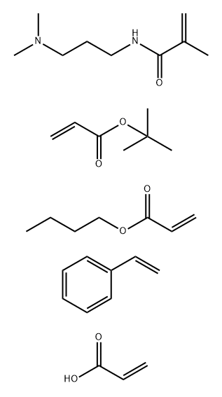 2-Propenoic acid, polymer with butyl 2-propenoate, N-3-(dimethylamino)propyl-2-methyl-2-propenamide, 1,1-dimethylethyl 2-propenoate and ethenylbenzene 结构式