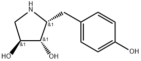 3,4-Pyrrolidinediol, 2-[(4-hydroxyphenyl)methyl]-, [2R-(2α,3α,4β)]- (9CI) 结构式