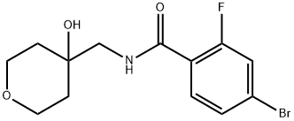 4-Bromo-2-fluoro-N-(4-hydroxy-tetrahydro-pyran-4-ylmethyl)-benzamide 结构式