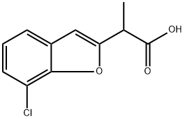 2-(7-氯苯并呋喃-2-基)丙酸 结构式
