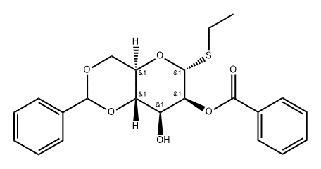 Ethyl 2-O-benzoyl-4,6-O-benzylidene-D-thiomannopyranoside 结构式