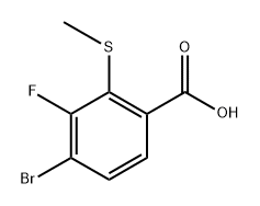 4-BROMO-3-FLUORO-2-(METHYLTHIO)BENZOIC ACI 结构式