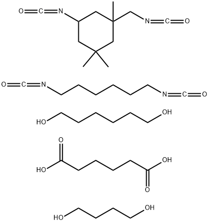 Hexanedioic acid, polymer with 1,4-butanediol, 1,6-diisocyanatohexane, 1,6-hexanediol and 5-isocyanato-1-(isocyanatomethyl)-1,3,3-trimethylcyclohexane 结构式