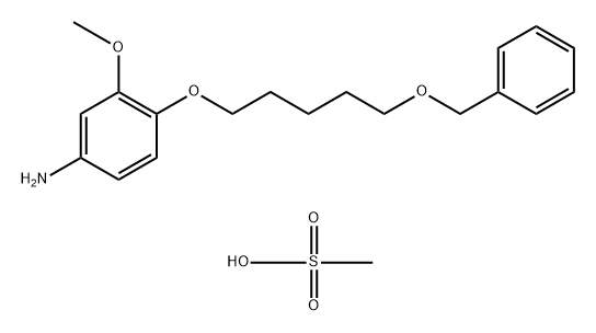 Benzenamine, 3-methoxy-4-[[5-(phenylmethoxy)pentyl]oxy]-, methanesulfonate (1:1) 结构式