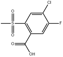 4-Chloro-5-fluoro-2-(methylsulfonyl)benzoic acid 结构式