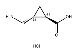 (1R,2R)-2-(氨基甲基)环丙烷甲酸盐酸盐 结构式