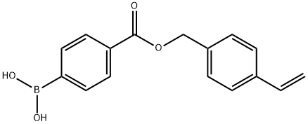 4-硼酸基-1-[(4-乙烯基苯基)甲基]苯甲酸酯 结构式